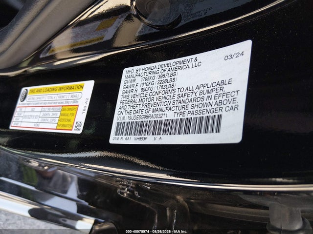 Aukcja sprzedaży 2024 Acura Integra Type S, vin: 19UDE5G98RA003211, numer aukcji: 45975974