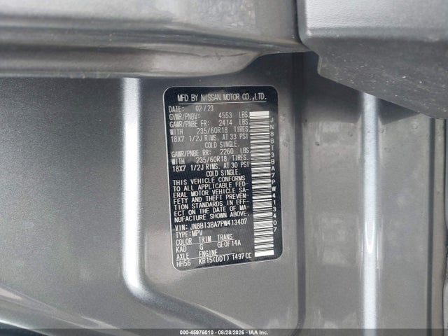 Продаж на аукціоні авто 2023 Nissan Rogue Sv Fwd, vin: JN8BT3BA7PW413407, номер лоту: 45976010