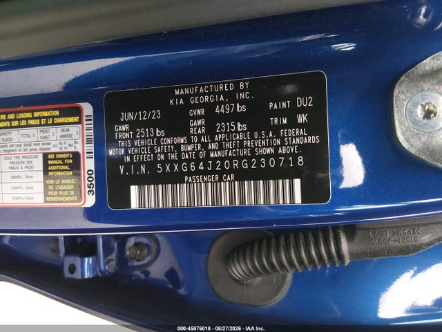 Auction sale of the 2024 Kia K5 Gt-line, vin: 5XXG64J20RG230718, lot number: 45976018
