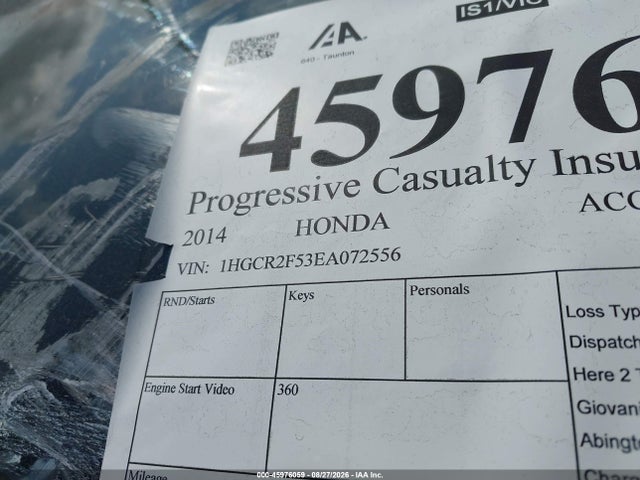 Aukcja sprzedaży 2014 Honda Accord Sport, vin: 1HGCR2F53EA072556, numer aukcji: 45976059