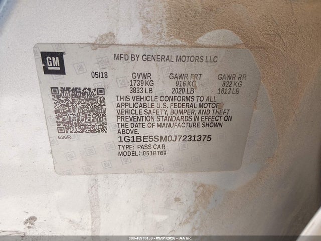 Chevrolet Cruze Lt Auto 2018 1G1BE5SM0J7231375 Image 9