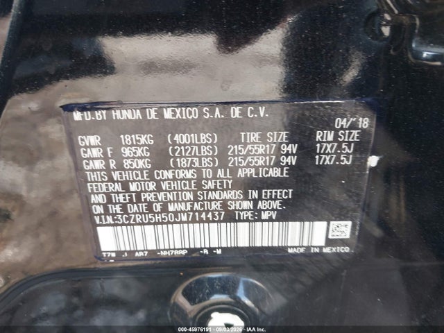 Продаж на аукціоні авто 2018 Honda Hr-v Ex, vin: 3CZRU5H50JM714437, номер лоту: 45976191