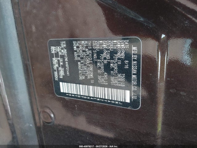 Aukcja sprzedaży 2017 Nissan Armada Platinum, vin: JN8AY2NE4H9701441, numer aukcji: 45976217