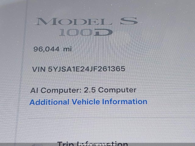 45976252 :رقم المزاد ، 5YJSA1E24JF261365 vin ، 2018 Tesla Model S 100d/75d/p100d مزاد بيع