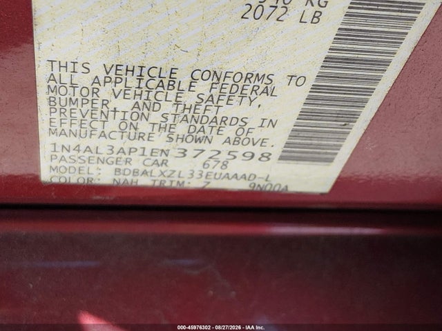 Nissan Altima 2.5 Sl 2014 1N4AL3AP1EN372598 Image 9