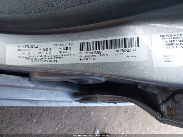 Aukcja sprzedaży 2015 Chrysler 200 S, vin: 1C3CCCBB8FN717573, numer aukcji: 45976363