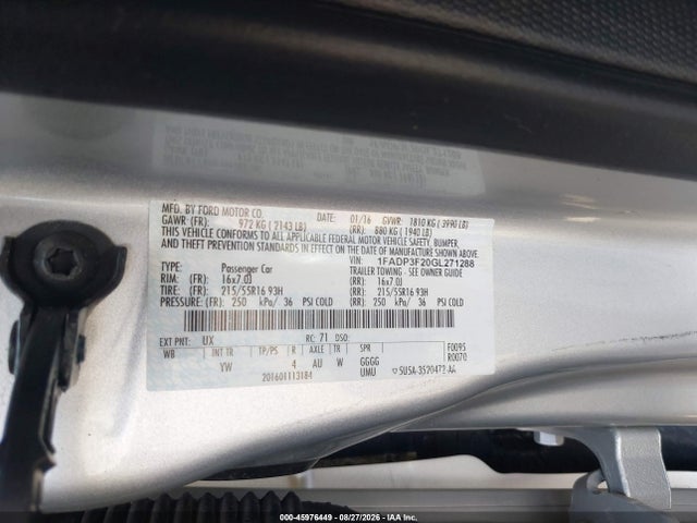 Ford FOCUS SE 2016 1FADP3F20GL271288 Image 9