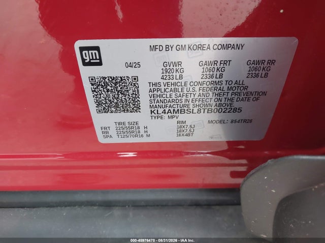 Продаж на аукціоні авто 2026 Buick Encore Gx Preferred Fwd, vin: KL4AMBSL8TB002285, номер лоту: 45976470