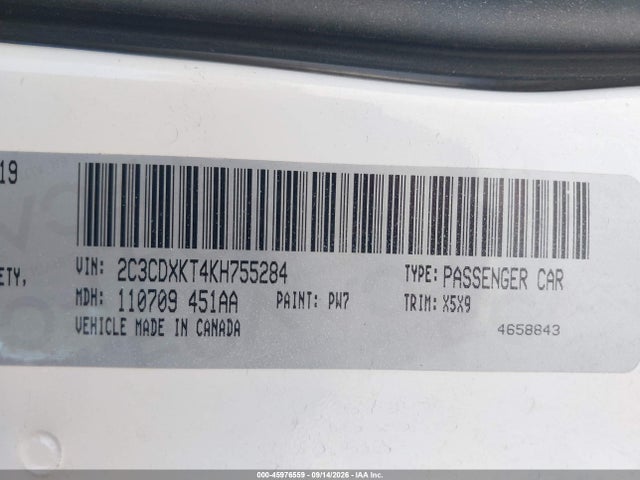 Aukcja sprzedaży 2019 Dodge Charger Police Awd, vin: 2C3CDXKT4KH755284, numer aukcji: 45976559