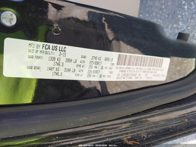 45976673 :رقم المزاد ، 2C4RDGBG1FR704897 vin ، 2015 Dodge Grand Caravan Se Plus مزاد بيع