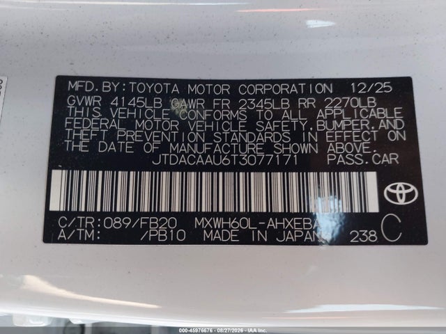 Toyota Prius Le 2026 JTDACAAU6T3077171 Image 9