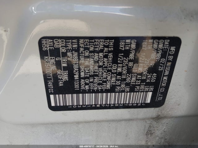 Aukcja sprzedaży 2023 Nissan Rogue Sv Fwd, vin: JN8BT3BA2PW413301, numer aukcji: 45976717