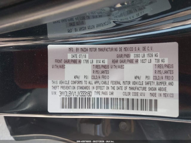 3MYDLBYV1JY333160 Toyota YARIS IA