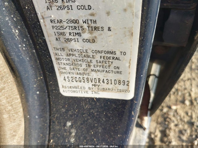 Aukcja sprzedaży 1994 Isuzu Rodeo S/ls, vin: 4S2CG58V0R4310892, numer aukcji: 45976824