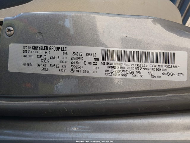 Dodge Grand Caravan Se 2015 2C4RDGBG2FR533206 Image 9