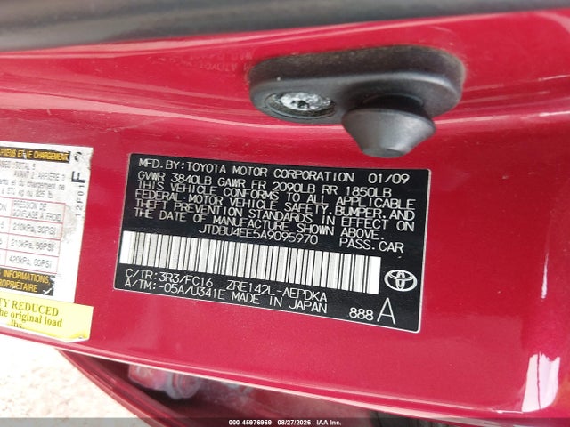 Продаж на аукціоні авто 2010 Toyota Corolla Le, vin: JTDBU4EE5A9095970, номер лоту: 45976969