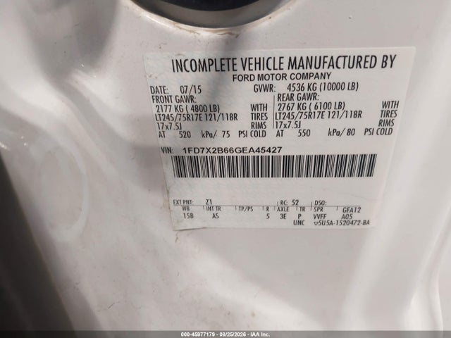 Ford F-250 Xl 2016 1FD7X2B66GEA45427 Image 9