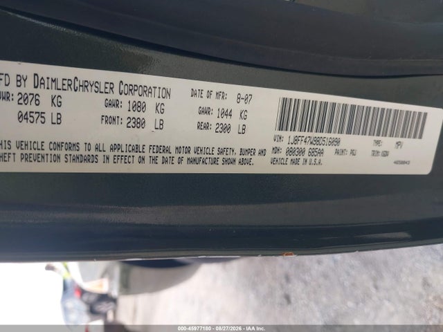 Aukcja sprzedaży 2008 Jeep Compass Sport, vin: 1J8FF47W98D516090, numer aukcji: 45977180