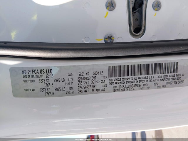 Aukcja sprzedaży 2019 Jeep Cherokee Latitude Plus Fwd, vin: 1C4PJLLBXKD365887, numer aukcji: 45977285
