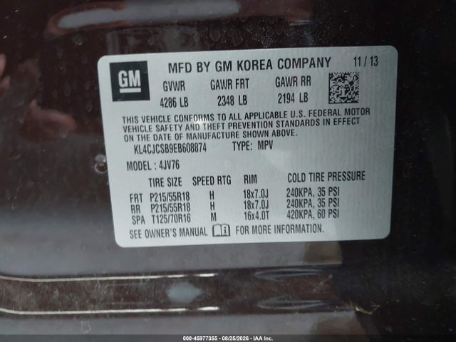 KL4CJCSB9EB608874 Buick Encore Leather