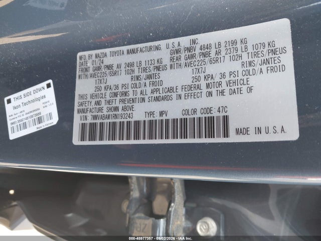 2024 Mazda Cx-50 2.5 S Select მანქანა იყიდება აუქციონზე, vin: 7MMVABAM1RN193243, აუქციონის ნომერი: 45977357