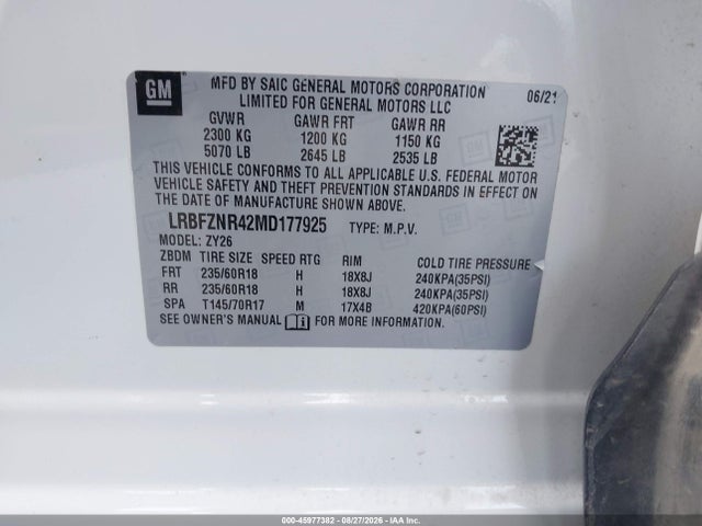 Buick Envision Fwd Essence 2021 LRBFZNR42MD177925 Image 9