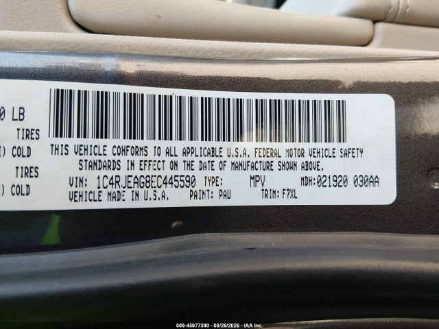 Продажа на аукционе авто 2014 Jeep Grand Cherokee Laredo, vin: 1C4RJEAG8EC445590, номер лота: 45977390