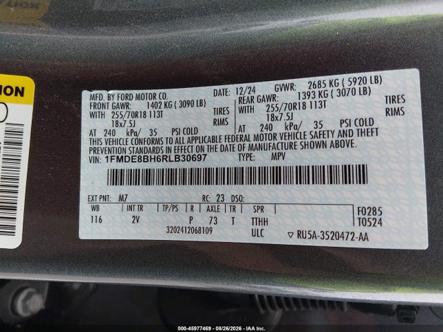 Продажа на аукционе авто 2024 Ford Bronco Outer Banks, vin: 1FMDE8BH6RLB30697, номер лота: 45977469