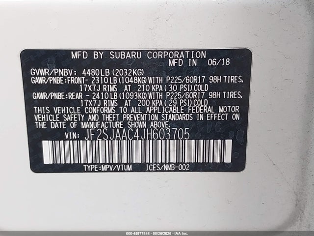 Subaru Forester 2.5i 2018 JF2SJAAC4JH603705 Image 9
