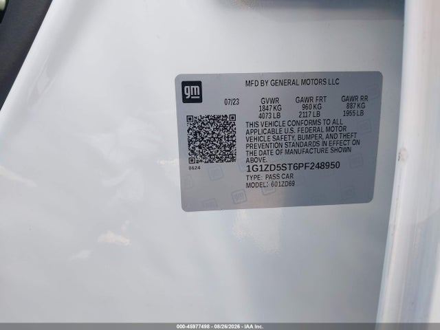 1G1ZD5ST6PF248950 Chevrolet Malibu Fwd 1lt