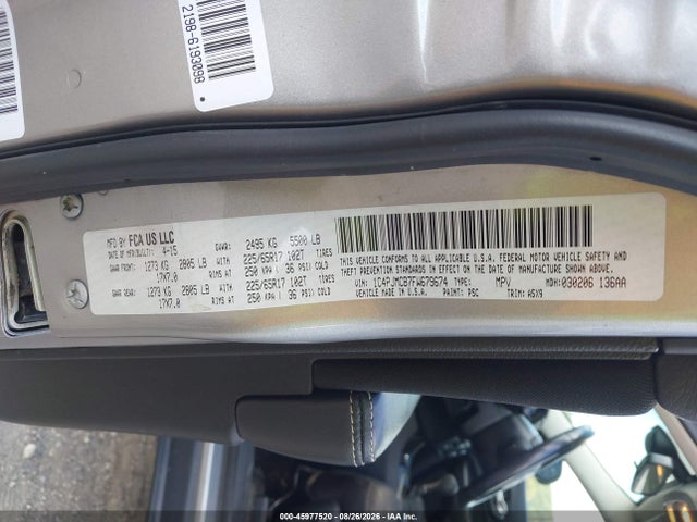 Продажа на аукционе авто 2015 Jeep Cherokee Latitude, vin: 1C4PJMCB7FW679674, номер лота: 45977520