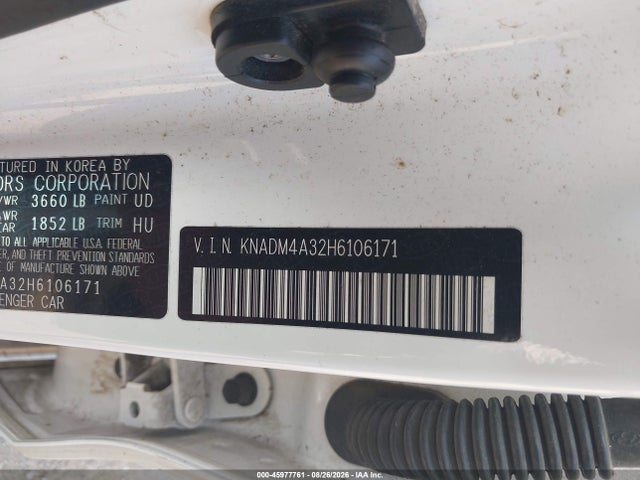 2017 Kia Rio Lx მანქანა იყიდება აუქციონზე, vin: KNADM4A32H6106171, აუქციონის ნომერი: 45977761