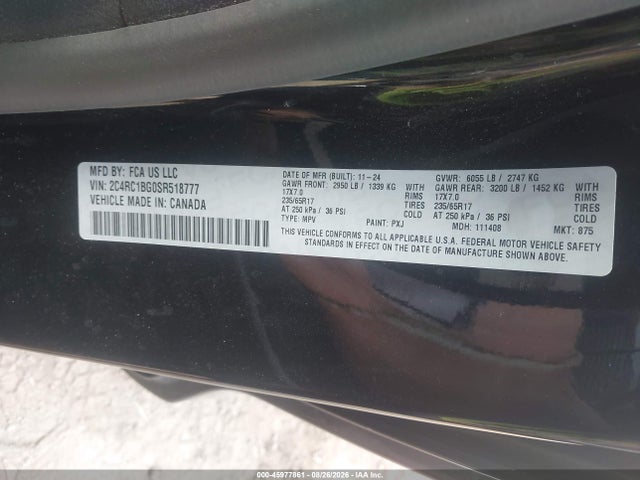 Chrysler Pacifica Select 2025 2C4RC1BG0SR518777 Image 9