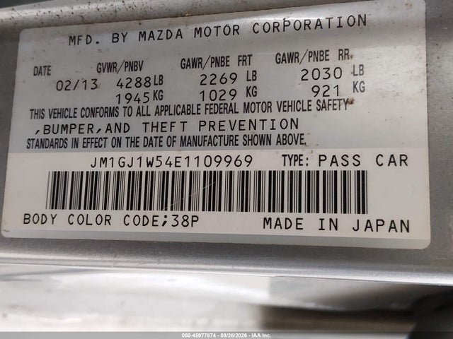 JM1GJ1W54E1109969 Mazda Mazda6 I Grand Touring