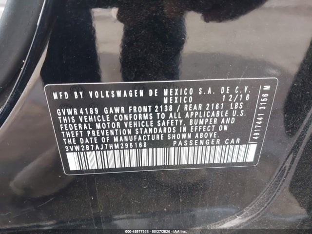Volkswagen Jetta 1.4t S 2017 3VW2B7AJ7HM295168 Image 9