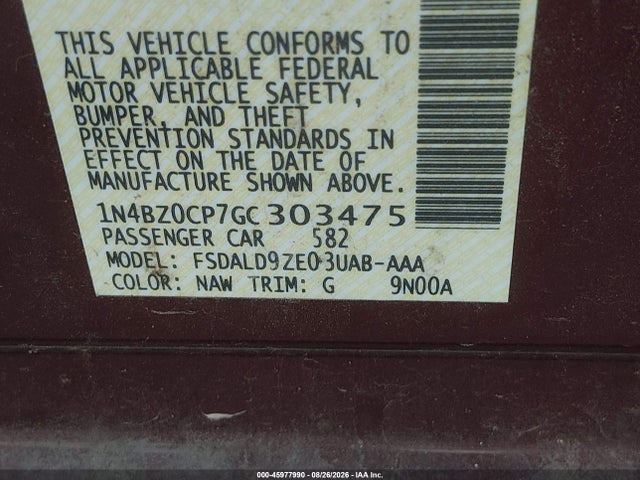2016 Nissan Leaf Sv მანქანა იყიდება აუქციონზე, vin: 1N4BZ0CP7GC303475, აუქციონის ნომერი: 45977990