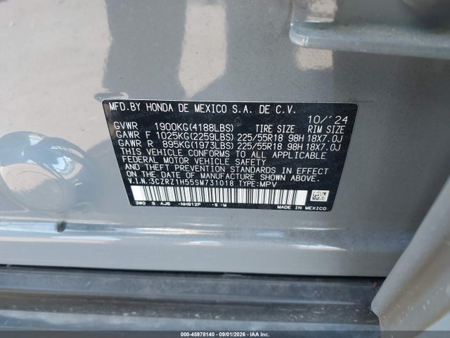 3CZRZ1H55SM731018 Honda Hr-v 2wd Sport