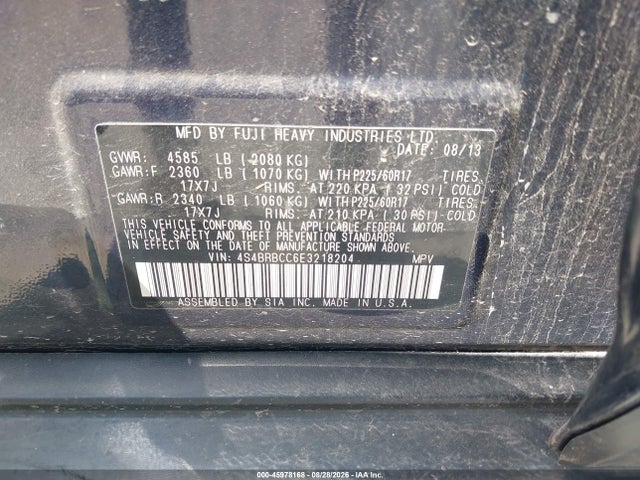 Aukcja sprzedaży 2014 Subaru Outback 2.5i Premium, vin: 4S4BRBCC6E3218204, numer aukcji: 45978168