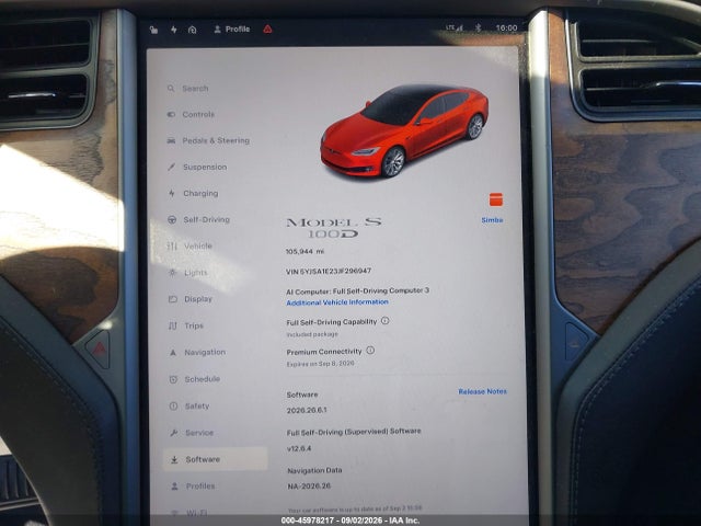 Aukcja sprzedaży 2018 Tesla Model S 100d/75d/p100d, vin: 5YJSA1E23JF296947, numer aukcji: 45978217