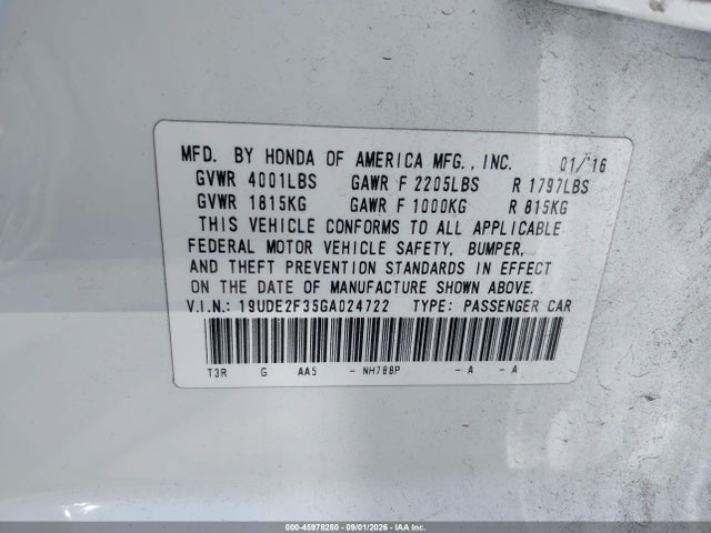 Acura Ilx 2.4l/acurawatch Plus Package 2016 19UDE2F35GA024722 Image 9