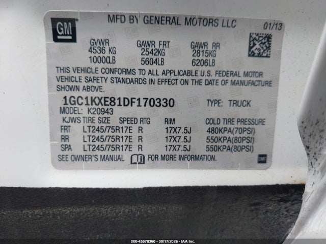 Продаж на аукціоні авто 2013 Chevrolet Silverado 2500hd Lt, vin: 1GC1KXE81DF170330, номер лоту: 45978360