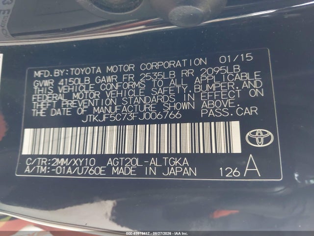 JTKJF5C73FJ006766 Scion Tc Release Series 9.0