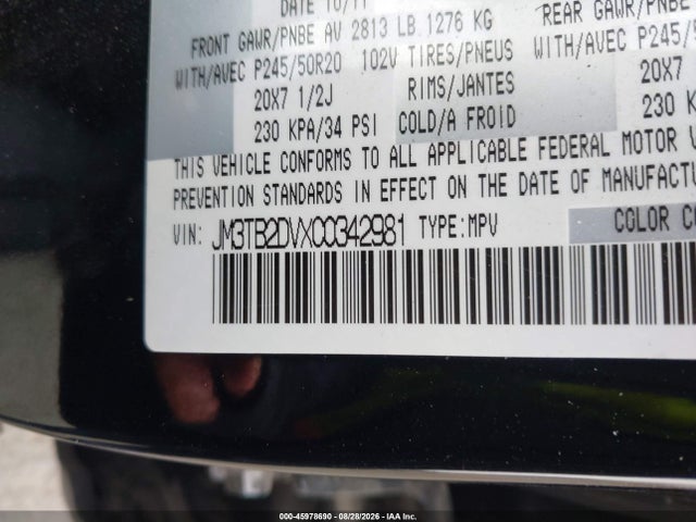 2012 Mazda Cx-9 Grand Touring მანქანა იყიდება აუქციონზე, vin: JM3TB2DVXC0342981, აუქციონის ნომერი: 45978690