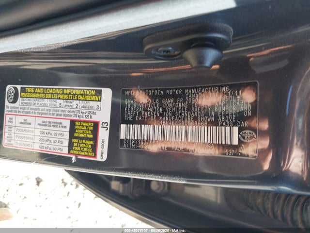 Aukcja sprzedaży 2011 Toyota Corolla S, vin: 2T1BU4EE5BC569668, numer aukcji: 45978707