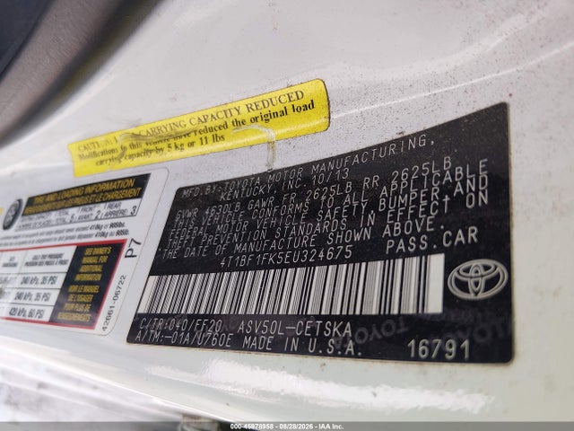 4T1BF1FK5EU324675 Toyota CAMRY SE