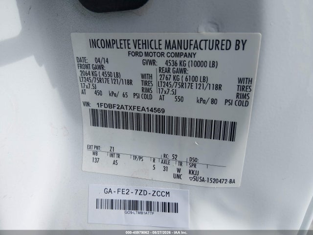 Ford F-250 Xl 2015 1FDBF2ATXFEA14569 Image 9