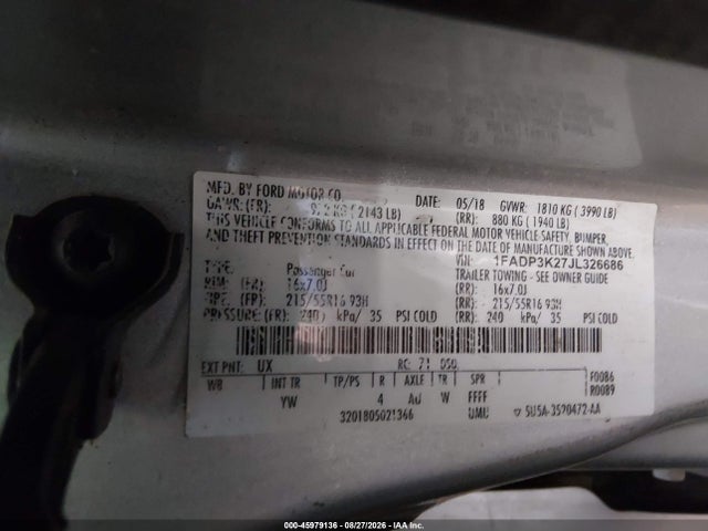 Ford FOCUS SE 2018 1FADP3K27JL326686 Image 9