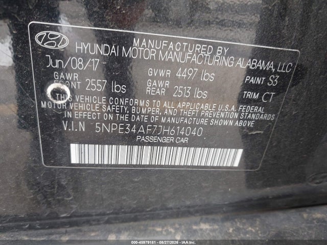 Hyundai Sonata Limited 2018 5NPE34AF7JH614040 Image 9