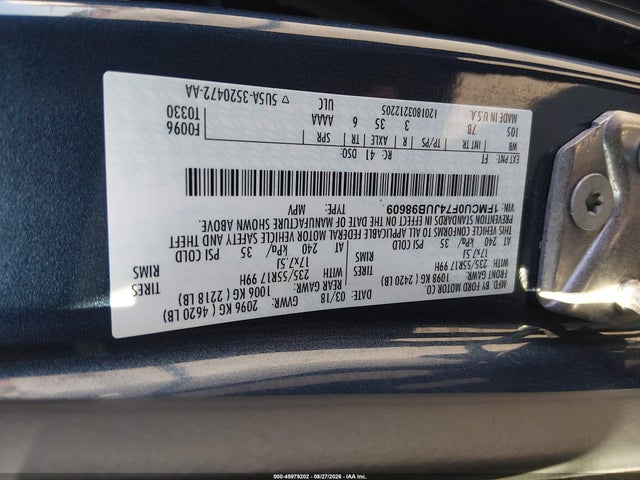 2018 Ford Escape S მანქანა იყიდება აუქციონზე, vin: 1FMCU0F74JUB98609, აუქციონის ნომერი: 45979202