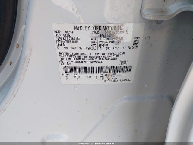 Ford EDGE SEL 2014 2FMDK3JC9EBA29844 Image 9